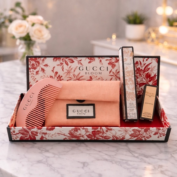 Gucci Other - Gucci Beauty Mini Bundle – Bloom Travel Spray, Lipstick, Comb & Pouch